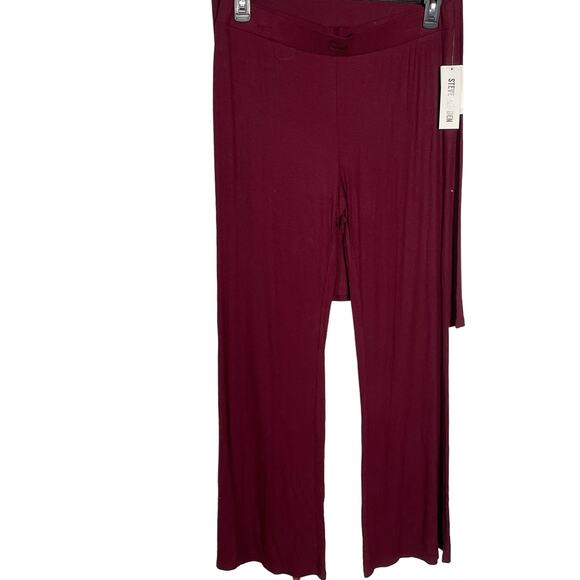 Steve Madden Women's Ribbed Sleep Tee/pants set - Zinfande XL - Picture 7 of 11